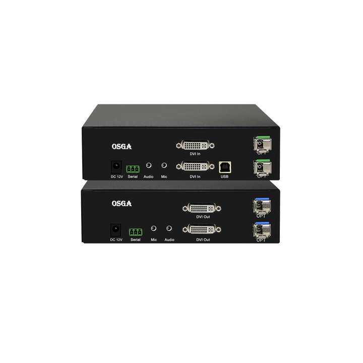 欧仕茄OSGA高清数字双DVI光纤 KVM延长器